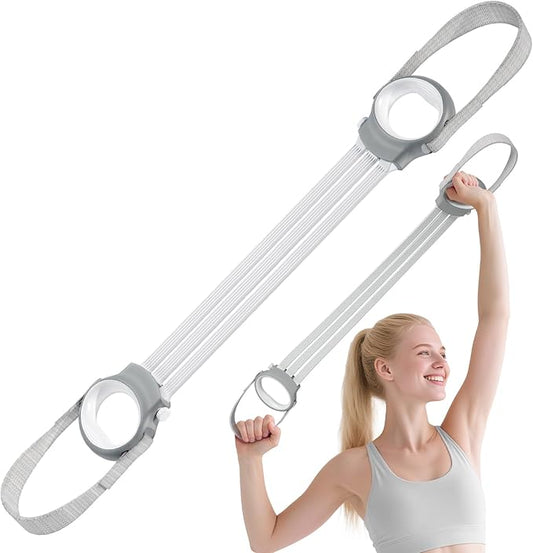 Figure 8 Fitness Resistance Bands with Handles, 20-60lb Adjustable Elastic Excercise Band, Non-Slip Fabric Silicone Bands for Strength Stretch Flexibility Training Arms Back Shoulder Chest Legs-GravixFit