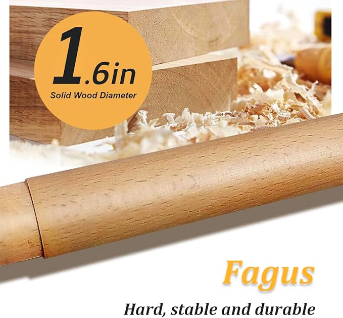 11.8" High Wooden Parallel Bar and Dip Bar with Thick Beech Handles, Push-up Bar, Rock-Free Fitness Equipment for Handstand, L-Sit, Gymnastics, Strength Training Home Gym,440lbs-GravixFit