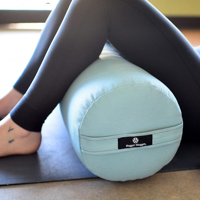 Hugger Mugger Round Yoga Bolster - Firm Round Shape, Higher Profile, Great Under Knees, Soft Support, Handmade in The USA-GravixFit