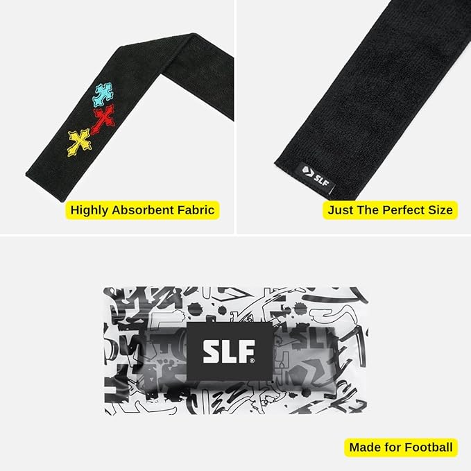 SLEEFS Crosses Chroma Black Thin Football Towel-GravixFit