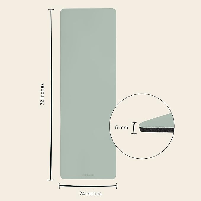 Retrospec Laguna 5mm Yoga Mat - Fitness Mat for Women, Men & Children, Slip-Resistant and Moisture Absorbing Exercise Mat for Home, Pilates, Yoga and Floor Workouts-GravixFit