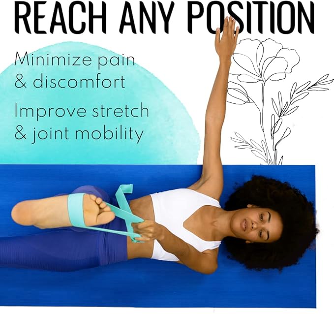 TECEUM Yoga Strap & Mat Strap – 2 IN 1 – Cotton – 6 ft 8 ft 10 ft (30+ colors) – Adjustable Non-Slip Belt for Yoga, Pilates, Stretching, Physical Therapy, Fitness & Home Workout – For Carrying Mats-GravixFit