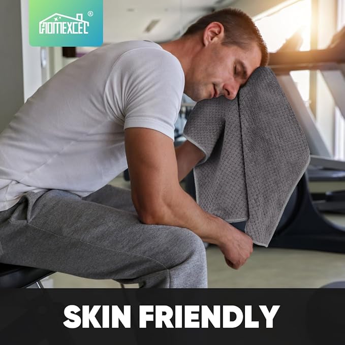 HOMEXCEL Gym Towels 3 Packs, (16x27 inches) Highly Absorbent Yoga Towel, Ultra Soft Hand Towels for Daily Use, Fast Drying Microfiber Workout Towels for Gym, Spa, Fitness, Camping, Hotel-GravixFit