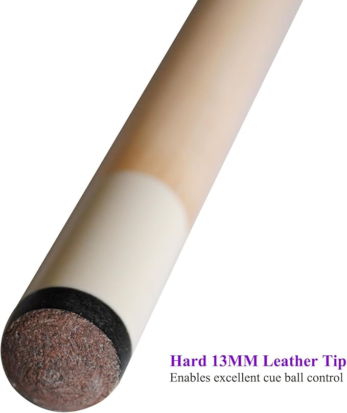 58" Pool Cue Stick,13mm 2-Piece Maple Hardwood Ergonomic Design Billiard Cues Kit,19/20/21oz