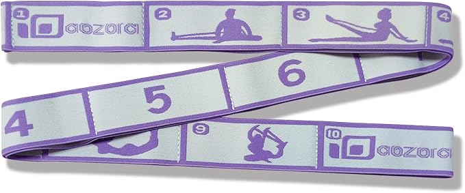 Aozora Stretch Bands for Exercise, Elastic Yoga Stretching Strap, Flex Strap 10 Loops for Physical Therapy, Pilates, Yoga, Dance & Gymnastics Exercise and Flexible Pilates Stretch Band-GravixFit