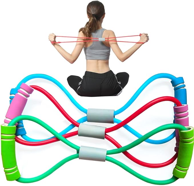 Fitness 8 Yoga Pulling Rope Resistance Band & Arm Resistance Bands Workout Chest Arm and Shoulder Stretch Bands Exercise Equipment-GravixFit