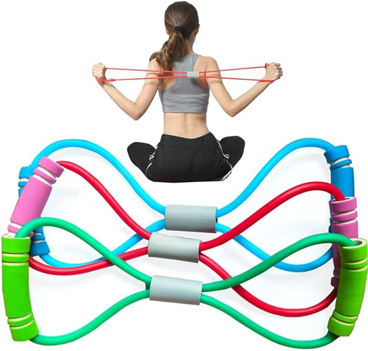 Fitness 8 Yoga Pulling Rope Resistance Band & Arm Resistance Bands Workout Chest Arm and Shoulder Stretch Bands Exercise Equipment-GravixFit