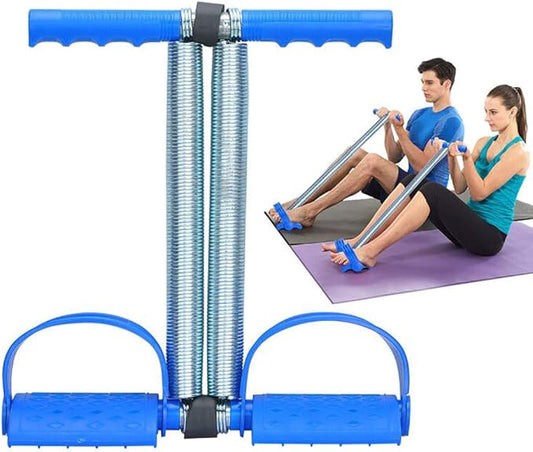 Elastic Sit Up Equipment, Pull Rope Dual Spring Tension Foot Pedal Sit Up Equipment for Abdominal, Leg Exerciser Tummy Trimmer Sport Fitness Slimming Training Bodybuilding at Home Gym-GravixFit