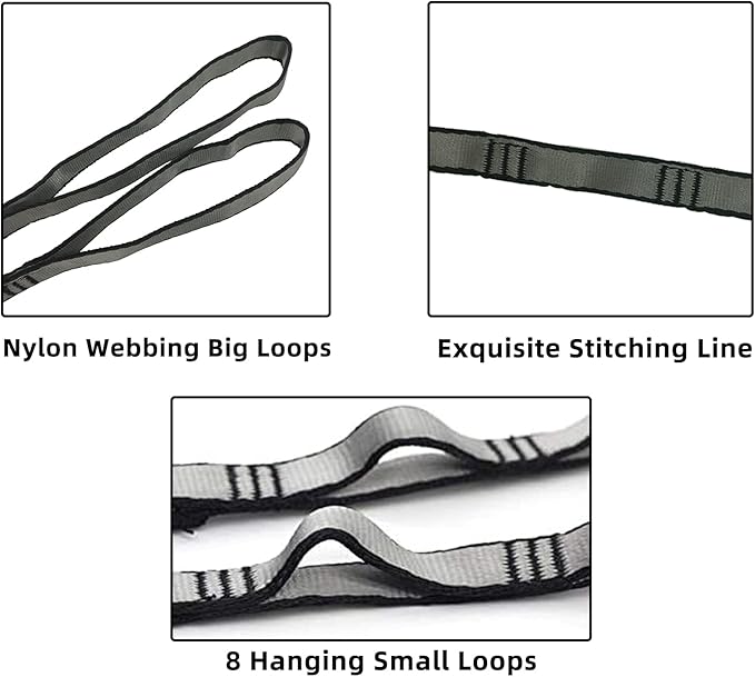 PRIOR FITNESS 2pcs Nylon Daisy Chain Straps for Aerial Yoga Hammock Swing Adjustable Aerial Silk Extender Strap Rope Anti-Gravity Yoga Extend Belts-GravixFit