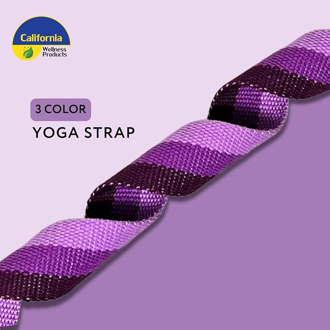 California Yoga Strap | Yoga Belt with Safe Adjustable D-Ring Buckle for Pilates | Stretching Strap | Exercise Bands | Physical Therapy | Improves Sitting Posture-GravixFit