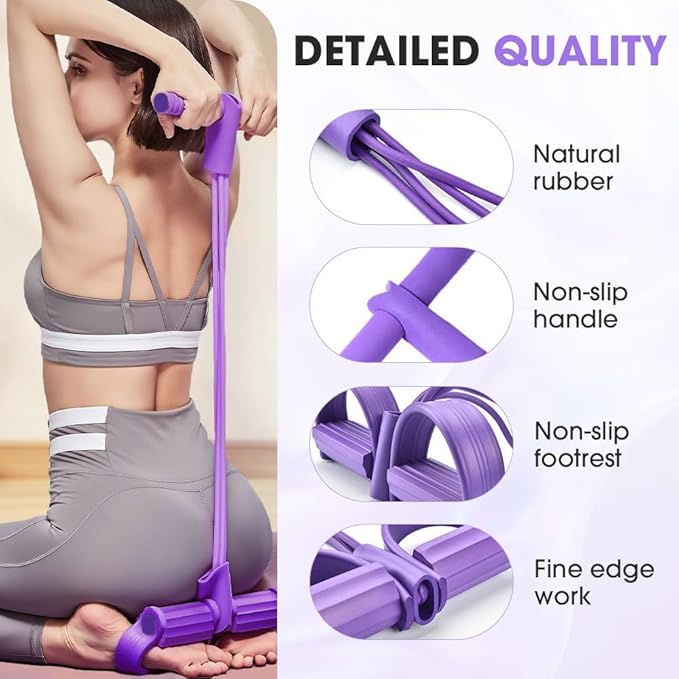 21 Fitness Resistance Bands-4 Tube Pedal Ankle Puller, Elastic Yoga Pedal Puller Resistance Band, Stretching Bands for Arm and Leg Workouts Abdomen, AB Training Auxiliary Device for Women Men-GravixFit