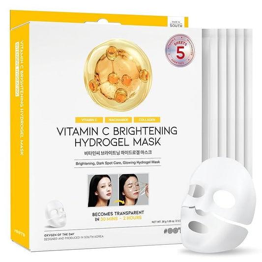 #OOTD Vitamin C Collagen Glutathione Hydrating & Firming Hydrogel Sheet Mask - Radiant Glow Gel Mask and Dull Skin (5pcs)-GravixFit