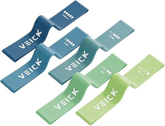 VEICK Resistance Loop Exercise Bands, Elastic Workout Bands for Men Women, Set of 5 Different Resistance Levels Stretch Band for Home Fitness Stretching Strength Training Physical Therap-GravixFit