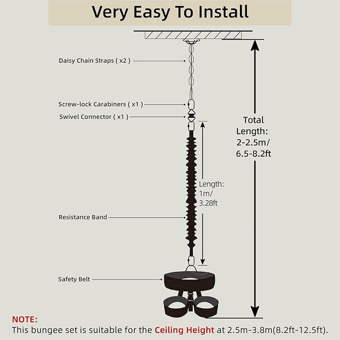 Bungee Fitness Set, Heavy Resistance Band Set, Professional 4D Yoga Bungee Rope Workout Equipment W/6 Sizes, for Home Gym Training & Fitness(Not for Extreme Sports)-GravixFit