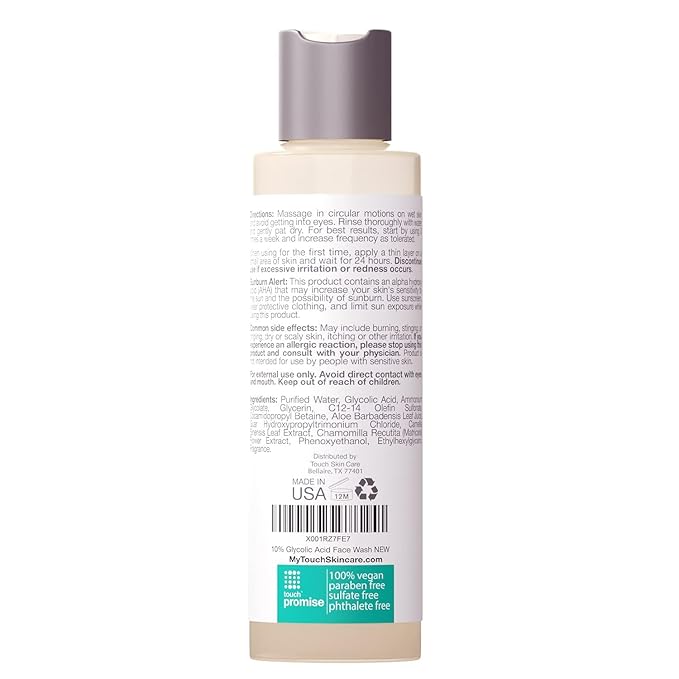 10% Glycolic Acid Face Wash - Exfoliating, Non Drying & Foaming AHA Cleanser - Anti-Aging, Skin Tone & Texture, Wrinkles, Pores, Blackheads - Sulfate Free, Oil Free, & Low PH - 6 oz.-GravixFit