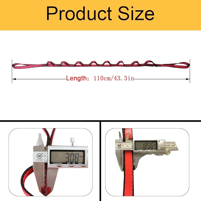 FOSER 2pcs Daisy Chains, Yoga Hammock Extension Strap, Adjustable Nylon Strap Fitness Pilates and Exercise Extend Strap-GravixFit