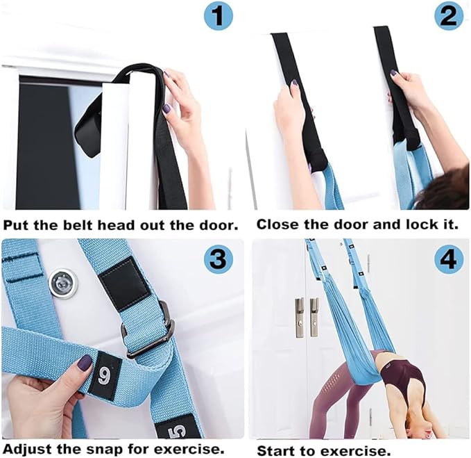 TOCO FREIDO Waist Back Leg Stretch Strap/Yoga Fitness Band, Leg Stretching Assist Trainer, Yoga Stretcher, Back Bend Split Inversion Strap for Fitness, Dance, Ballet, Gymnastics-GravixFit