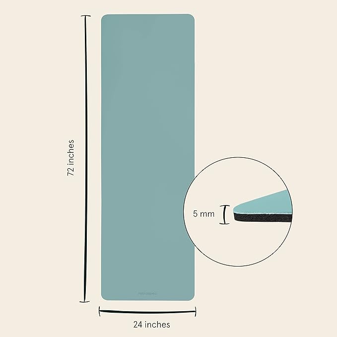 Retrospec Laguna 5mm Yoga Mat - Fitness Mat for Women, Men & Children, Slip-Resistant and Moisture Absorbing Exercise Mat for Home, Pilates, Yoga and Floor Workouts-GravixFit