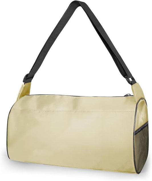 C&F BOGMOST Small Gym Bag for Women & Men,Small Lightweight Duffel Bag Carry On Bags Mini Duffel Travel Bag Waterproof Sports Bags for Workout/Sport/Travel, Beige-GravixFit