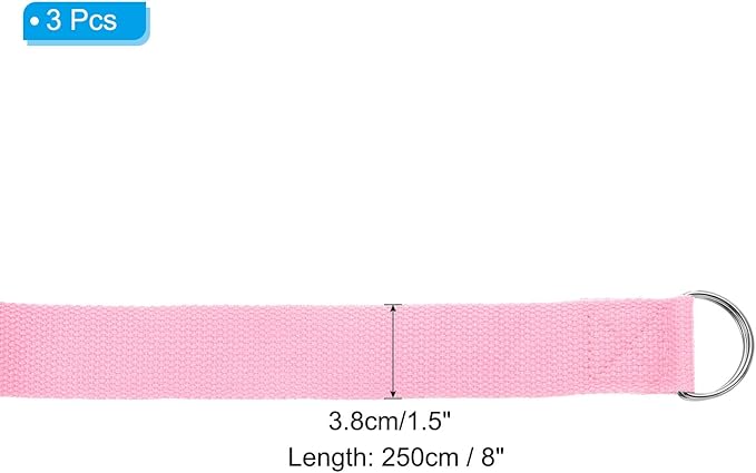 PATIKIL Yoga Strap for Stretching Cotton Yoga Belt with Adjustable Metal D-Ring Buckle Stretch Band for Fitness Pilates-GravixFit