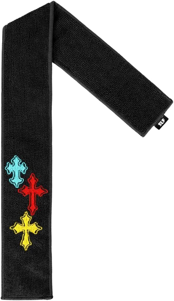 SLEEFS Crosses Chroma Black Thin Football Towel-GravixFit