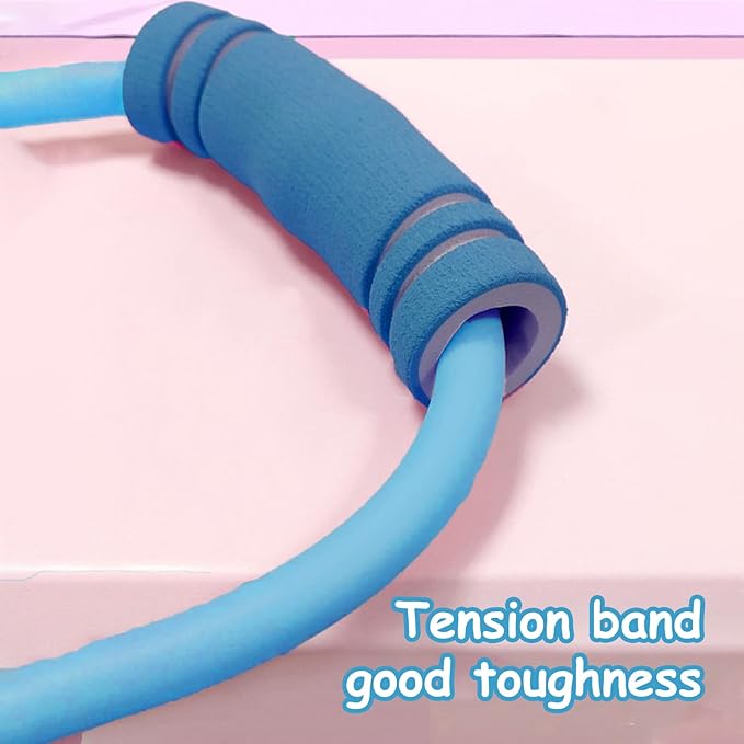 2 Pcs Figure 8 Resistance Band, Resistance Band with Handles, Suitable for Full Body Exercise, Strength Training, Flexibility, Exercise Elastic Rope, Suitable for Home, Gym (Blue)-GravixFit