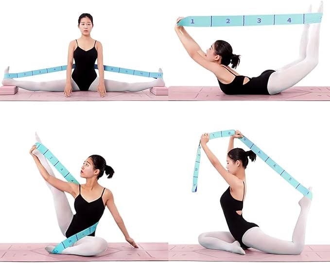 Stretch Straps, Elastic Yoga Stretching Strap with Adjustable 11 Loops, Fitness Leg Stretch Band for Physical Therapy Dance Yoga Ballet Pilates Gymnastics Exercise Flexible Pilates Stretch Band-GravixFit