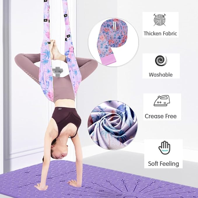 TOCO FREIDO Waist Back Leg Stretch Strap/Yoga Fitness Band, Leg Stretching Assist Trainer, Yoga Stretcher, Back Bend Split Inversion Strap for Fitness, Dance, Ballet, Gymnastics-GravixFit