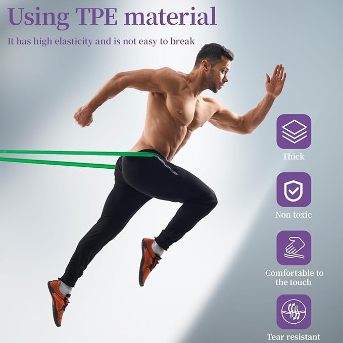 Resistance Bands for Working Out, Pull Up Assistance Bands, Exercise Workout Bands for Men & Women, Gym Bands with Door Anchor & Handle, Stretching Bands for Physical Therapy, Muscle Training-GravixFit