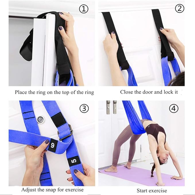 TOCO FREIDO Waist Back Leg Stretch Strap/Yoga Fitness Band, Leg Stretching Assist Trainer, Yoga Stretcher, Back Bend Split Inversion Strap for Fitness, Dance, Ballet, Gymnastics-GravixFit
