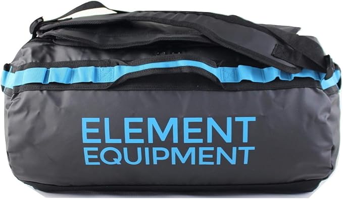 Element Equipment Trailhead Duffel Bag Shoulder Straps Waterproof Black/Blue Small-GravixFit