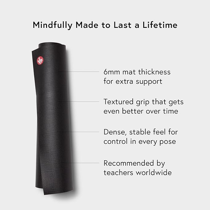 Manduka PRO Yoga Mat - 6mm | Lifetime Durability | Hygienic Construction | Premium Studio Quality | Teacher Approved-GravixFit