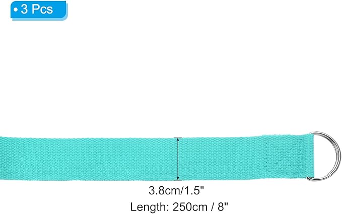PATIKIL Yoga Strap for Stretching Cotton Yoga Belt with Adjustable Metal D-Ring Buckle Stretch Band for Fitness Pilates-GravixFit