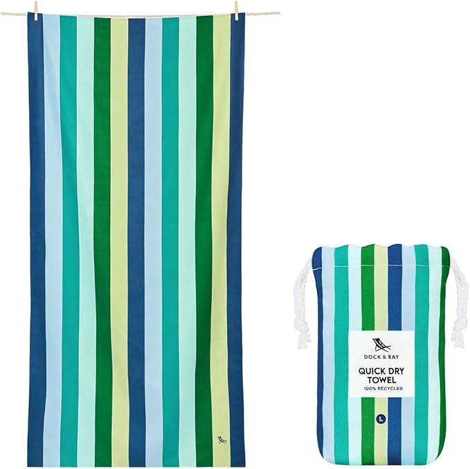 Dock & Bay Beach Towel - Quick Dry, Sand Free - Compact, Lightweight - 100% Recycled - Includes Bag - Sunset Boulevard - Set of 4 - Large (160x90cm, 63x35)-GravixFit