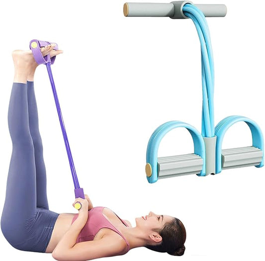 2025 Upgrade Multifunction Tension Rope or Exercise Sit Up Exercise Equipment,Pedal Ankle Puller,Bands-6 Tube Pedal Ankle Puller for Women Men-GravixFit