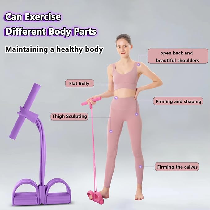 2025 Upgrade Multifunction Tension Rope or Exercise Sit Up Exercise Equipment,Pedal Ankle Puller,Bands-6 Tube Pedal Ankle Puller for Women Men-GravixFit