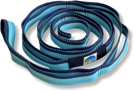 California Yoga Strap | Yoga Belt with Loops | 12 Multi Loop & Non-Elastic | Stretching Strap | Gym Workout & Exercise Bands | Physical Therapy | Improves Sitting Posture for Women & Men-GravixFit