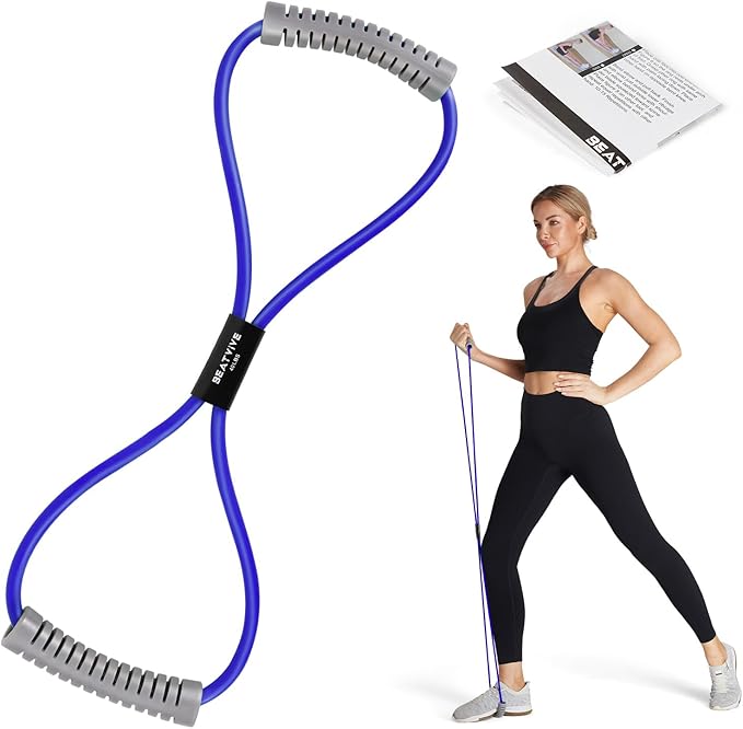 Resistance Band Figure 8 Exercise Cord, Fitness Resistance Bands with Handles, Exercise Tube Band for Arm and Shoulder Stretch-GravixFit