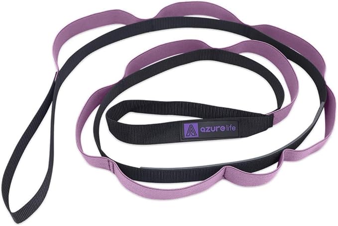 Premium Durable Stretch Straps with Loops, Stretching Strap for Physical Therapy, Multi-Loop Yoga Strap Fitness Exercise Strap for Yoga, Pilates, Dance, Flexibility&Exercise-GravixFit