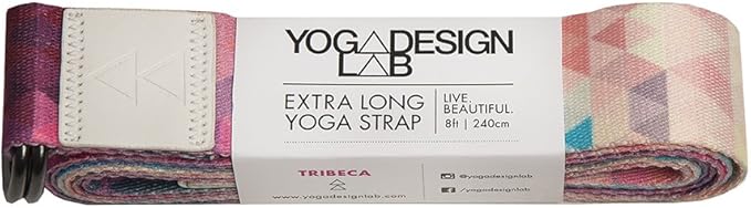 yogadesignlab YOGA DESIGN LAB | The Yoga Strap | Luxurious, Extra Long, Super Soft, Eco Printed | Studio Quality, Adjustable | Safely Stretch Further and Hold Longer | 8 ft Long-GravixFit