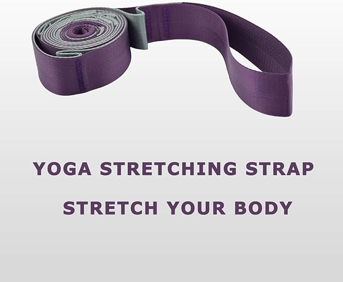 SANKUU Yoga Straps Stretching Strap with 12 Loops Workout Poster, Straps for Stretching Physical Therapy Equipment Long Stretch Out Bands for Exercise, Pilates and Gymnastics for Women Men-GravixFit