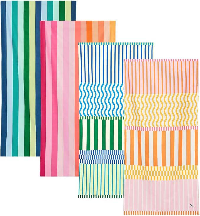 Dock & Bay Beach Towel - Quick Dry, Sand Free - Compact, Lightweight - 100% Recycled - Includes Bag - Sunset Boulevard - Set of 4 - Large (160x90cm, 63x35)-GravixFit