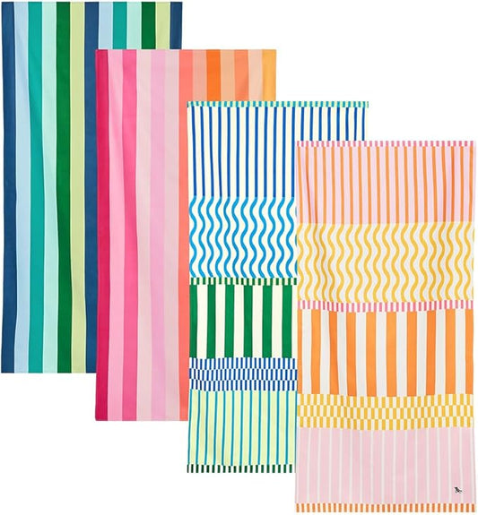 Dock & Bay Beach Towel - Quick Dry, Sand Free - Compact, Lightweight - 100% Recycled - Includes Bag - Sunset Boulevard - Set of 4 - Large (160x90cm, 63x35)-GravixFit