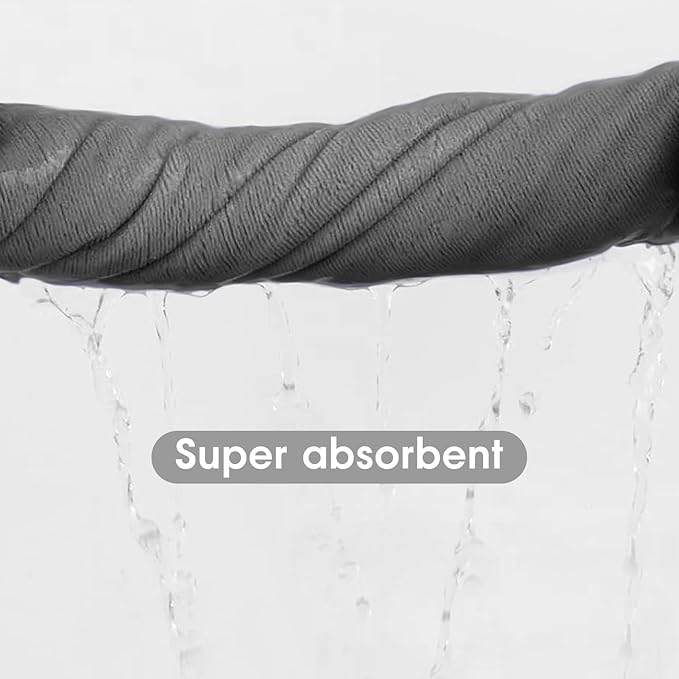 JML Microfiber Towels, Beach Towel Sets (6 Pack, 27" x 55") - Extra Absorbent, Fast Drying, Multipurpose for Bath, Swimming, Fitness, Sports, Yoga, Grey/Pink/Purple-GravixFit