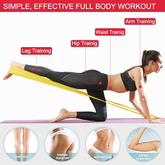 Resistance Bands, Elastic Exercise Bands for Working Out, Physical Therapy, Recovery, Yoga, Pilates, Strength Training-GravixFit