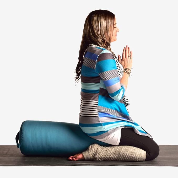 Hugger Mugger Round Yoga Bolster - Firm Round Shape, Higher Profile, Great Under Knees, Soft Support, Handmade in The USA-GravixFit
