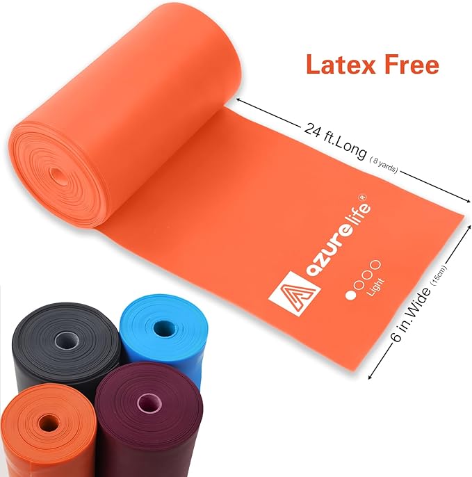 Professional 8 Yards Bulk Resistance Bands Rolls or 5,6,7 ft. Long Non-Latex Elastic Exercise Bands, Stretch Bands for PT, Yoga, Pilates, Rehab, at-Home or The Gym Workouts-GravixFit