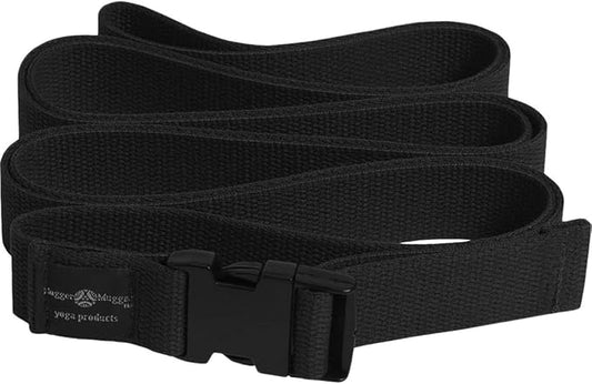 Hugger Mugger Quick-Release 10 ft. Yoga Strap - Black - Super Strong Cotton, Easy to Attach and Release, Easily Adjustable-GravixFit