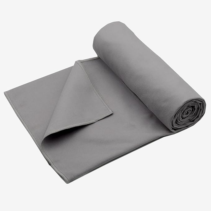 Eunzel 2 Pack Hot Yoga Microfiber Hand Towel Super Absorbent Sweat Towel for Hot Yoga, Pilates and Workout 16" x 26.5", Dark Grey-GravixFit