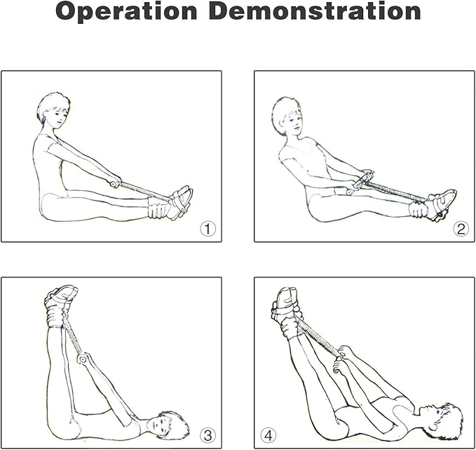 Elastic Sit Up Equipment, Pull Rope Dual Spring Tension Foot Pedal Sit Up Equipment for Abdominal, Leg Exerciser Tummy Trimmer Sport Fitness Slimming Training Bodybuilding at Home Gym-GravixFit